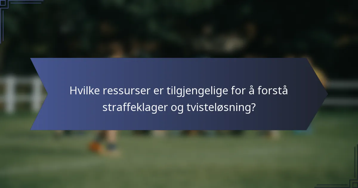 Hvilke ressurser er tilgjengelige for å forstå straffeklager og tvisteløsning?